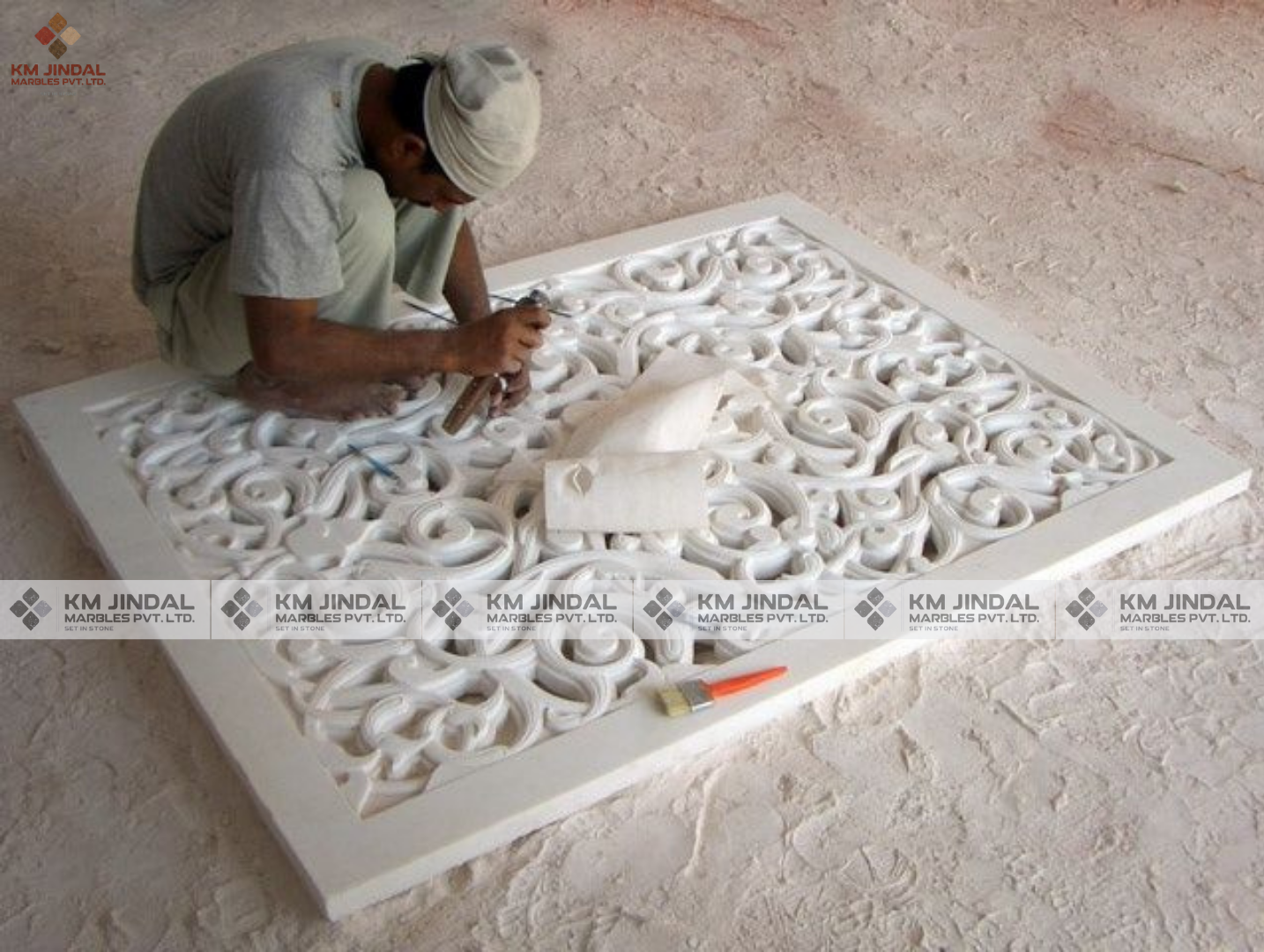 Marble Filigree Jali Screen