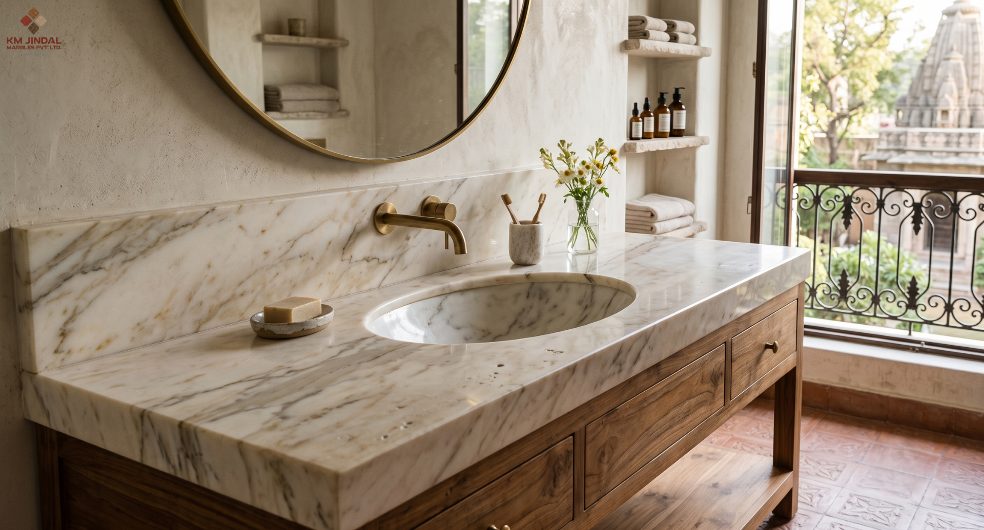 Luxury Bathroom Marble Vanity Counter