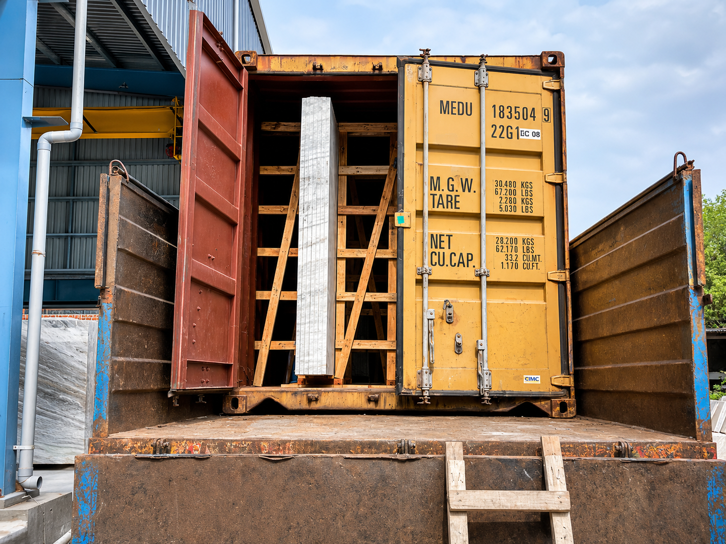 Industrial Crane Container Loading Slabs